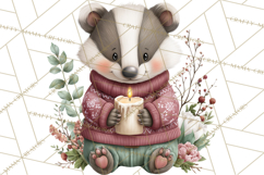 Christmas Woodland Animals Clipart PNG Product Image 2