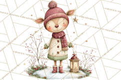 Christmas Woodland Animals Clipart PNG Product Image 5