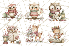 Christmas Woodland Animals Clipart Bundle PNG Product Image 2