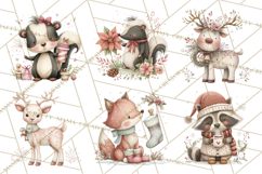 Christmas Woodland Animals Clipart Bundle PNG Product Image 8
