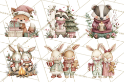 Christmas Woodland Animals Clipart Bundle PNG Product Image 5