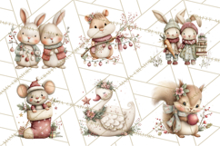 Christmas Woodland Animals Clipart Bundle PNG Product Image 9