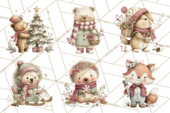 Christmas Woodland Animals Clipart Bundle PNG Product Image 7