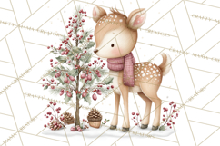 Christmas Woodland Animals Clipart PNG Product Image 2
