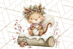 Christmas Woodland Animals Clipart PNG Product Image 3
