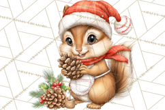 Christmas Woodland Animals PNG, Holiday Forest Clipart Product Image 5