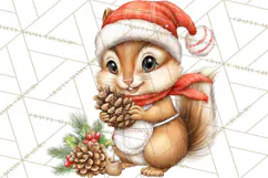 Christmas Woodland Animals PNG, Holiday Forest Clipart Product Image 5