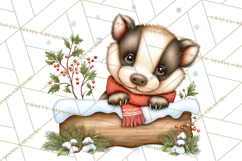 Christmas Woodland Animals PNG, Holiday Forest Clipart Product Image 4