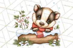 Christmas Woodland Animals PNG, Holiday Forest Clipart Product Image 4