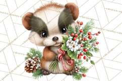 Christmas Woodland Animals PNG, Holiday Forest Clipart Product Image 5