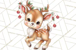 Christmas Woodland Animals PNG, Holiday Forest Clipart Product Image 3