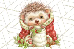 Christmas Woodland Animals PNG, Holiday Forest Clipart Product Image 5
