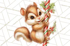 Christmas Woodland Animals PNG, Holiday Forest Clipart Product Image 3