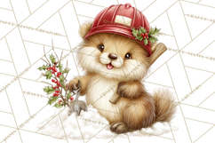 Christmas Woodland Animals PNG, Holiday Forest Clipart Product Image 2