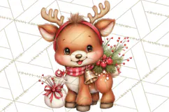 Christmas Woodland Animals PNG, Holiday Forest Clipart Product Image 3