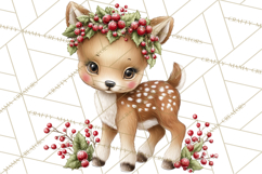 Christmas Woodland Animals PNG, Holiday Forest Clipart Product Image 4