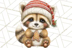 Christmas Woodland Animals PNG, Holiday Forest Clipart Product Image 5