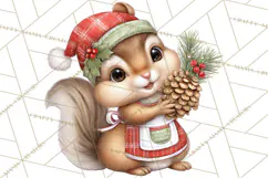 Christmas Woodland Animals PNG, Holiday Forest Clipart Product Image 4