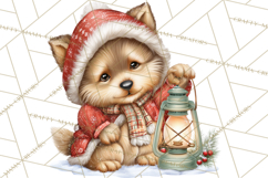 Christmas Woodland Animals PNG, Holiday Forest Clipart Product Image 5