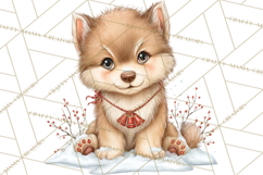Christmas Woodland Animals PNG, Holiday Forest Clipart Product Image 4