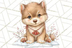 Christmas Woodland Animals PNG, Holiday Forest Clipart Product Image 4
