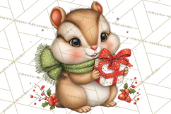 Christmas Woodland Animals PNG, Holiday Forest Clipart Product Image 5