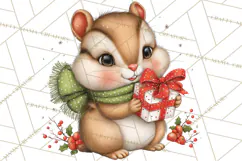 Christmas Woodland Animals PNG, Holiday Forest Clipart Product Image 5