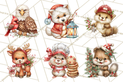 Christmas Woodland Animals PNG, Holiday Forest Clipart Product Image 7