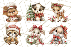 Christmas Woodland Animals PNG, Holiday Forest Clipart Product Image 8