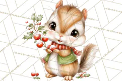 Christmas Woodland Animals PNG, Holiday Forest Clipart Product Image 3