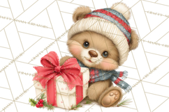 Christmas Woodland Animals PNG, Holiday Forest Clipart Product Image 4