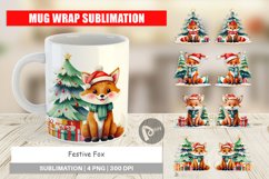 Mug Wrap Design Festive Fox Product Image 1