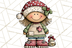 Christmas Carolers Clipart, Holiday Singing Digital Art PNG Product Image 3
