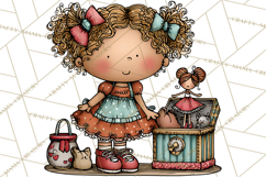 Christmas Carolers Clipart, Holiday Singing Digital Art PNG Product Image 3