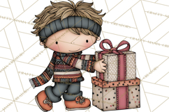 Christmas Carolers Clipart, Holiday Singing Digital Art PNG Product Image 3