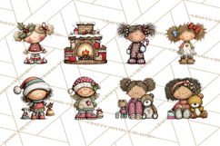 Christmas Carolers Clipart, Holiday Singing Digital Art PNG Product Image 5
