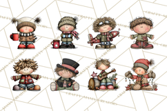 Christmas Carolers Clipart, Holiday Singing Digital Art PNG Product Image 7