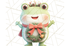 Whimsical Frog Christmas Clipart PNG, Holiday Frog Product Image 4