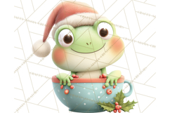 Whimsical Frog Christmas Clipart PNG, Holiday Frog Product Image 3