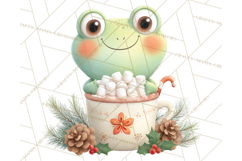 Whimsical Frog Christmas Clipart PNG, Holiday Frog Product Image 5