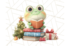 Whimsical Frog Christmas Clipart PNG, Holiday Frog Product Image 2