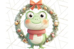 Whimsical Frog Christmas Clipart PNG, Holiday Frog Product Image 5