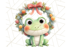Whimsical Frog Christmas Clipart PNG, Holiday Frog Product Image 2
