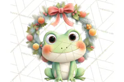 Whimsical Frog Christmas Clipart PNG, Holiday Frog Product Image 2