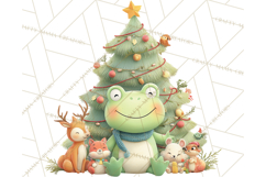 Whimsical Frog Christmas Clipart PNG, Holiday Frog Product Image 4
