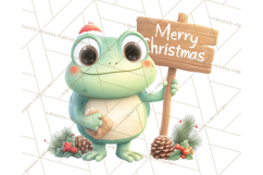Whimsical Frog Christmas Clipart PNG, Holiday Frog Product Image 4