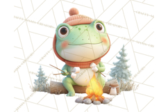 Whimsical Frog Christmas Clipart PNG, Holiday Frog Product Image 2