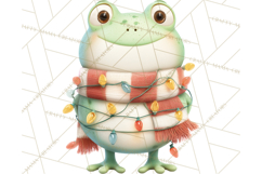 Whimsical Frog Christmas Clipart PNG, Holiday Frog Product Image 5