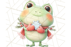 Whimsical Frog Christmas Clipart PNG, Holiday Frog Product Image 2
