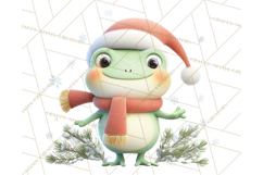 Whimsical Frog Christmas Clipart PNG, Holiday Frog Product Image 4